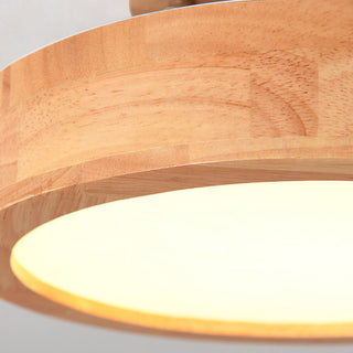 Wood Flush Mount Light – Contemporary Round LED Ceiling Lamp With Sleek Finish