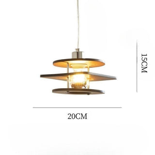 Retro walnut metal pendant styled — small dining room lamp