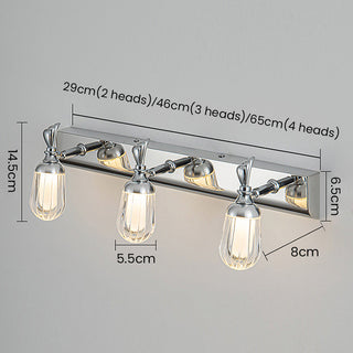 Modern brushed silver LED vanity wall lamp angle — bathroom sconce