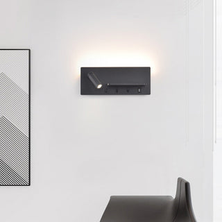 Adjustable iron bedside wall sconce detail — modern LED reading