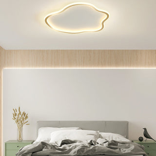 Flush mount silicone ceiling fixture illuminated, iron bedroom