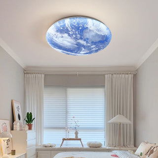 Plafonnier LED Lune - Luminaire Moderne Rond avec Éclairage Doux
