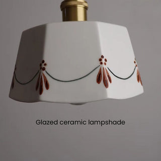 White ceramic pendant side view — classic dining room fixture