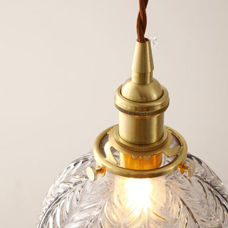 Lámpara colgante de globo de cristal - Pequeña lámpara de globo elegante con acabado en negro y dorado