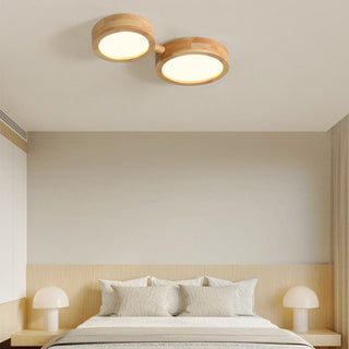 Retro Wood Ceiling Light - Multi Head Ceiling Light with Warm Ambient LED