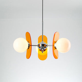 Acrylic hanging lamp with golden frame — Art Deco style