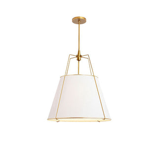 Modern white pendant top view — fabric adjustable rod fixture