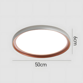Round LED Ceiling Lamp - Minimalist Brown Bedroom Light with Acrylic Aluminum Flush Mount