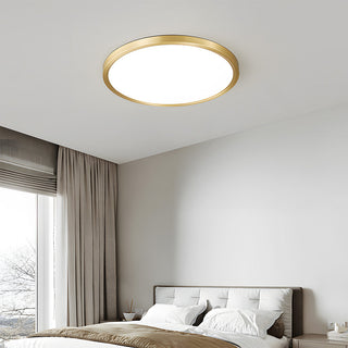 Circular copper ceiling lamp LED – minimalist soft warm