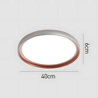 Round LED Ceiling Lamp - Minimalist Brown Bedroom Light with Acrylic Aluminum Flush Mount