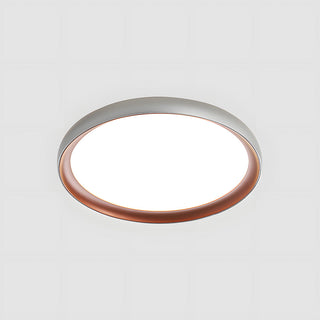 Round LED Ceiling Lamp - Minimalist Brown Bedroom Light with Acrylic Aluminum Flush Mount