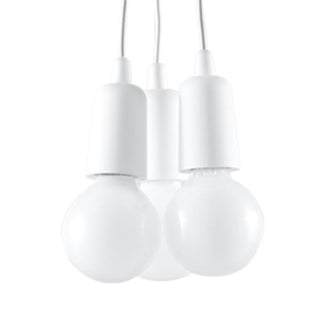 Suspension minimaliste blanche – Plafonnier à 3 ampoules | Éclairage moderne élégant