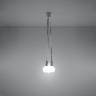 Suspension minimaliste blanche – Plafonnier à 3 ampoules | Éclairage moderne élégant