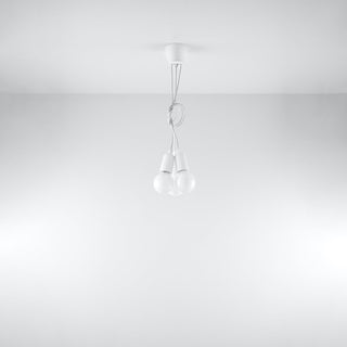 Suspension minimaliste blanche – Plafonnier à 3 ampoules | Éclairage moderne élégant
