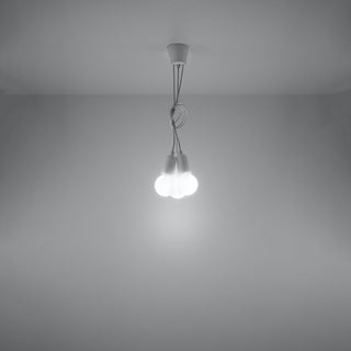 Suspension minimaliste blanche – Plafonnier à 3 ampoules | Éclairage moderne élégant