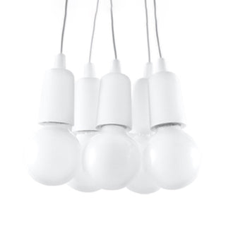 Suspension Blanche Minimaliste – Suspension Moderne à 5 Lumières pour Table à Manger