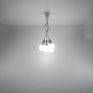 Suspension Blanche Minimaliste – Suspension Moderne à 5 Lumières pour Table à Manger