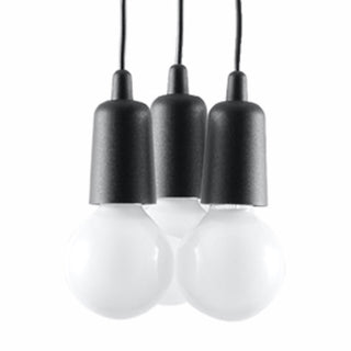 Suspension noire – Luminaire minimaliste | Trois ampoules à intensité réglable