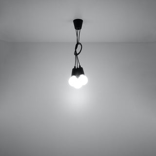 Black Pendant Light – Minimalist Lighting | Three Bulb Fixture With Adjustable Brightness
