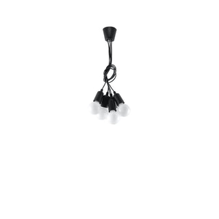 Suspension noire minimaliste – Lustre à cinq ampoules | Luminaire suspendu moderne