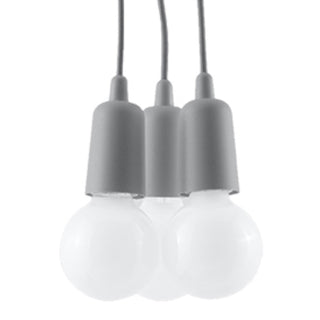 Suspension 3 lumières grise – Suspension luminaire minimaliste | Design de lampe moderne et élégant