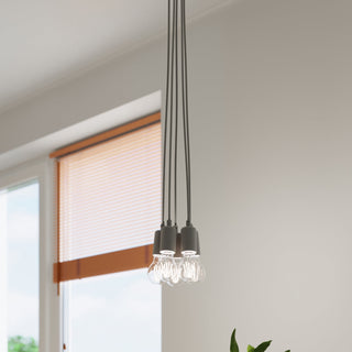 Suspension 3 lumières grise – Suspension luminaire minimaliste | Design de lampe moderne et élégant