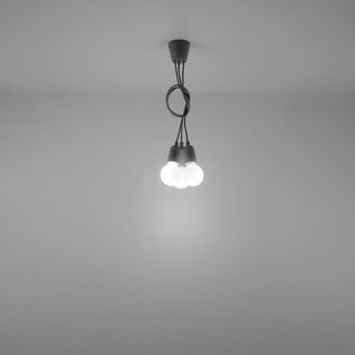 Suspension 3 lumières grise – Suspension luminaire minimaliste | Design de lampe moderne et élégant