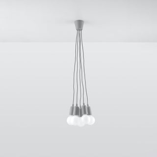 Minimalist Pendant Light – Grey 5 Bulb Pendant Lamp | Modern Linear Kitchen Lighting