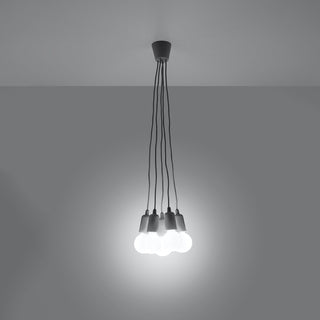 Minimalist Pendant Light – Grey 5 Bulb Pendant Lamp | Modern Linear Kitchen Lighting
