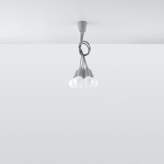 Minimalist Pendant Light – Grey 5 Bulb Pendant Lamp | Modern Linear Kitchen Lighting