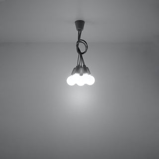 Minimalist Pendant Light – Grey 5 Bulb Pendant Lamp | Modern Linear Kitchen Lighting