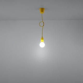 Lámpara Colgante Amarilla – Lámpara Colgante Minimalista de PVC para Iluminación de Sala de Estar