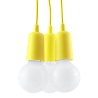 Yellow Pendant Light – Minimalist 3 Light Pendant With Warm Ambient Lighting