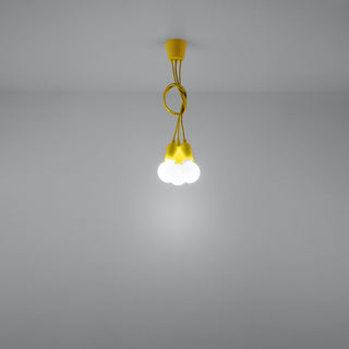 Yellow Pendant Light – Minimalist 3 Light Pendant With Warm Ambient Lighting