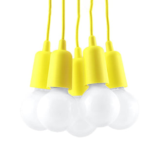 Yellow Pendant Light – Modern 5-Light Fixture | Minimalist Dining Room Lighting