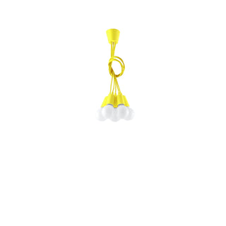 Yellow Pendant Light – Modern 5-Light Fixture | Minimalist Dining Room Lighting