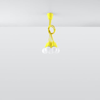 Yellow Pendant Light – Modern 5-Light Fixture | Minimalist Dining Room Lighting