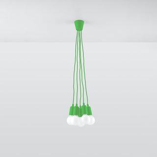 Suspension Verte – Lustre Minimaliste à 5 Lumières pour Éclairage de Salle à Manger