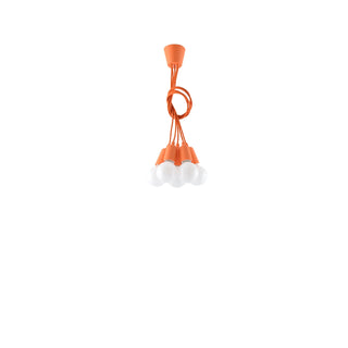 Orange Pendant Light – Minimalist 5-Light Ceiling Fixture for Modern Dining Room