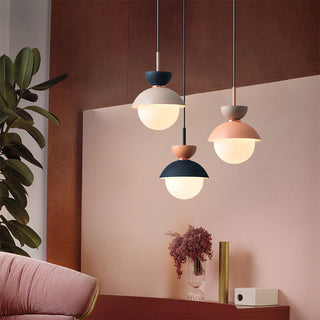 Suspension métallique – Suspension double têtes colorée avec culot d'ampoule G9