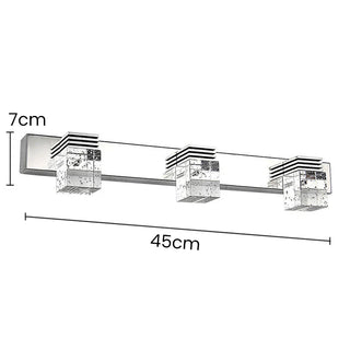 Luxury silver crystal LED bathroom wall lamp ambient — vanity