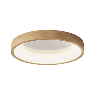 Wood LED Ceiling Light – Retro Geometric Circle Fixture With Energy Efficient Design