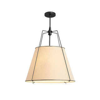 Suspension moderne - Lampe à suspendre en tissu blanc avec tige réglable pour salon