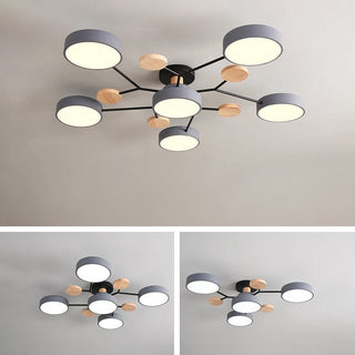 LED ceiling chandelier iron acrylic semi flush interior