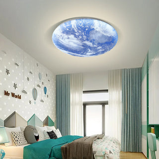 Plafonnier LED Lune - Luminaire Moderne Rond avec Éclairage Doux