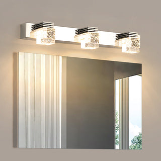 Luxury crystal silver LED vanity wall lamp angle — bathroom
