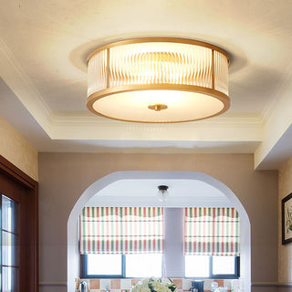 Brass glass drum ceiling lamp vintage – luxury fixture