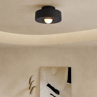 Round flush mount kitchen ceiling lamp close-up, modern design