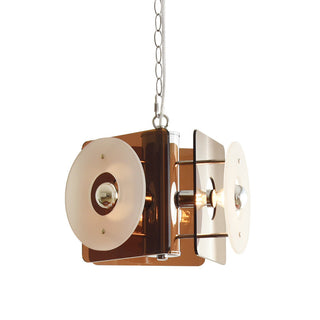 Mid-century glass pendant from below — Danish Deco fixture