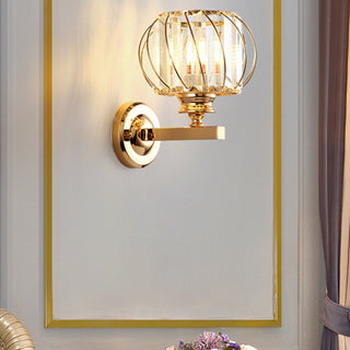 Luxury vintage wall sconce illuminated — modern bedroom fixture